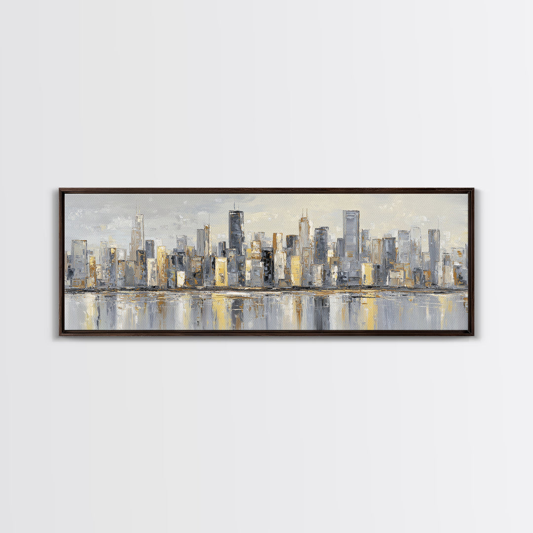 Modern City Skyline Canvas Print, Living Room Art, Boho Decor, Living Room Decor, Fine Art, Living, Digital Prints, Art Print, LIR-3x1-62
