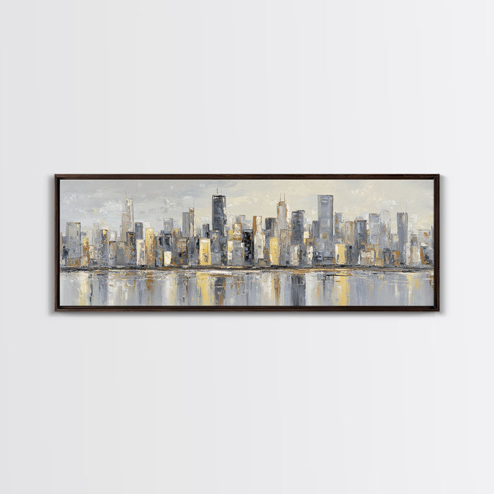 Modern City Skyline Canvas Print, Living Room Art, Boho Decor, Living Room Decor, Fine Art, Living, Digital Prints, Art Print, LIR-3x1-62