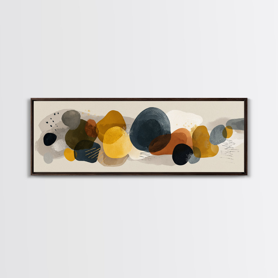 Abstract Organic Shapes Framed Canvas Print, Living Room Art, Statement Artwork, Living Room Decor, Abstract Art, Living, LIR-3x1-7