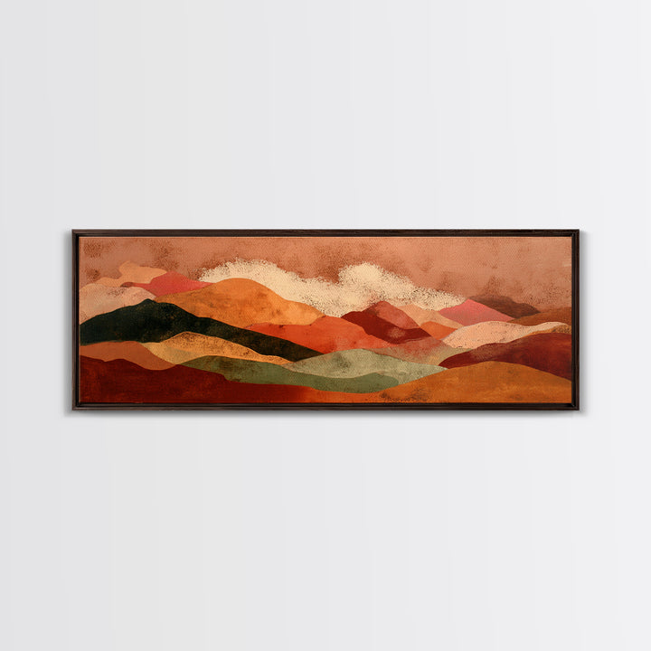 Earthy Desert Landscape Canvas Print, Living Room Art, Wall Decor, Living Room Decor, Oil Painting, Living, Abstract Art, LIR-3x1-76