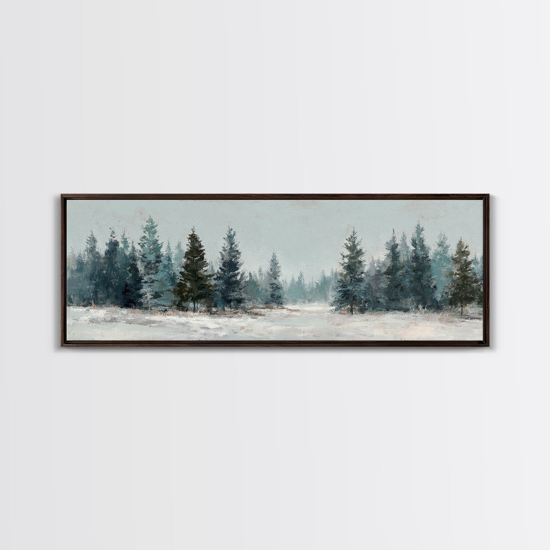 Minimal Scandinavian Forest Framed Canvas Print, Living Room Art, Modern Wall Art, Living Room Decor, Oil Painting, Living, LIR-3x1-77