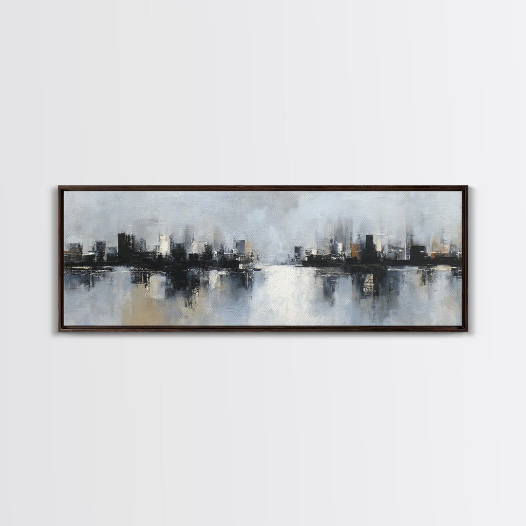 Classic Mountain Panorama for Cozy Interiors Canvas Print, Living Room Art, Boho Wall Art, Living Room Decor, Fine Art, Living, LIR-3x1-8