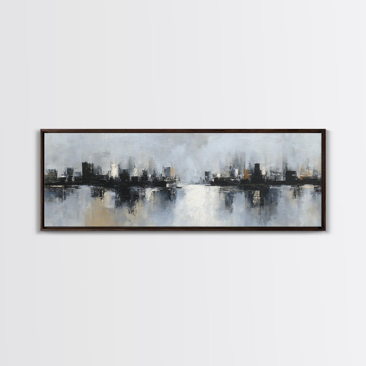 Classic Mountain Panorama for Cozy Interiors Canvas Print, Living Room Art, Boho Wall Art, Living Room Decor, Fine Art, Living, LIR-3x1-8