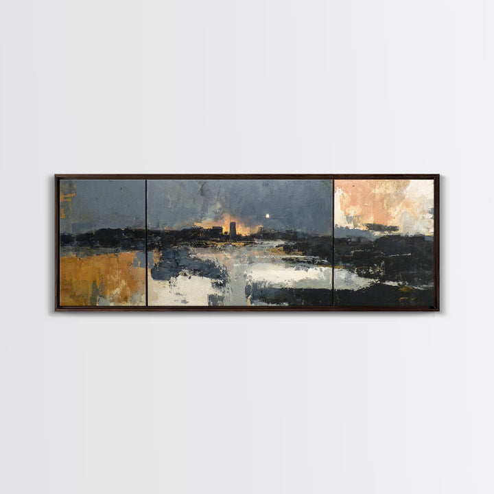 Classic Mountain Panorama for Cozy Interiors Canvas Print, Living Room Art, Painting, Living Room Decor, Fine Art, Living, LIR-3x1-80