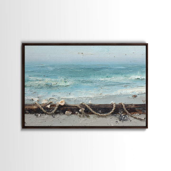 Moody Seascape for Dramatic Focal Point Framed Canvas Print, Living Room Art, Apartment Decor, Living Room Decor, Living, LIR-3x2-10