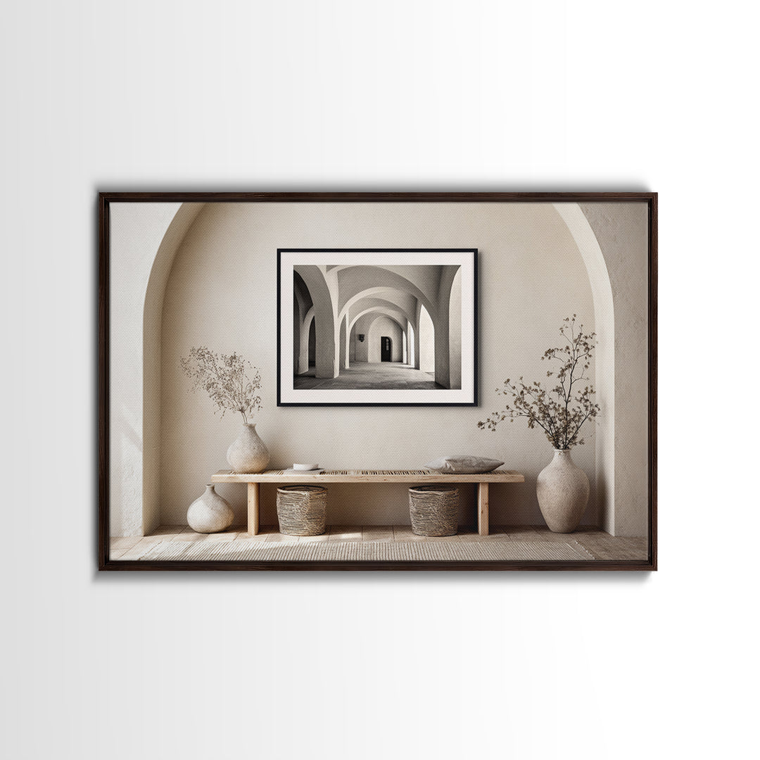 Black and White Architectural Arch Composition Canvas Print, Living Room Art, Modern Decor, Living Room Decor, Fine Art, Living, LIR-3x2-11