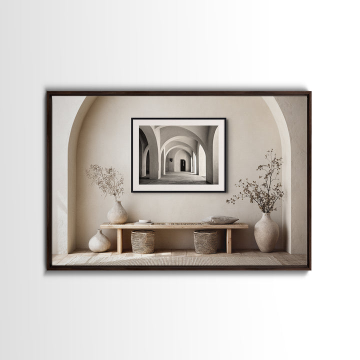 Black and White Architectural Arch Composition Canvas Print, Living Room Art, Modern Decor, Living Room Decor, Fine Art, Living, LIR-3x2-11