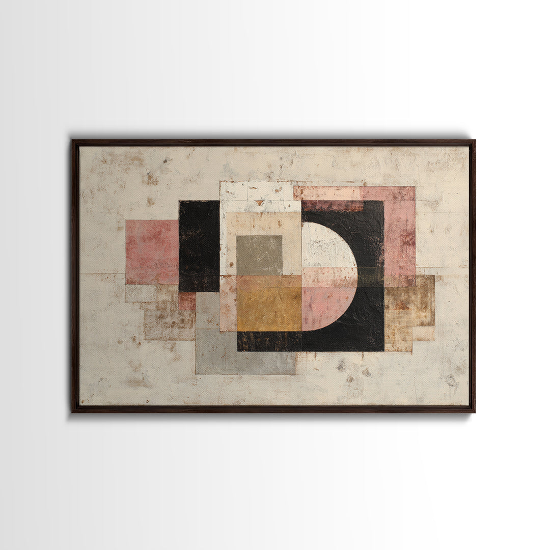 Mid Century Geometric Artwork Canvas Print, Living Room Art, Living Room Decor, Fine Art, Living, Statement Artwork, Boho Decor, LIR-3x2-12