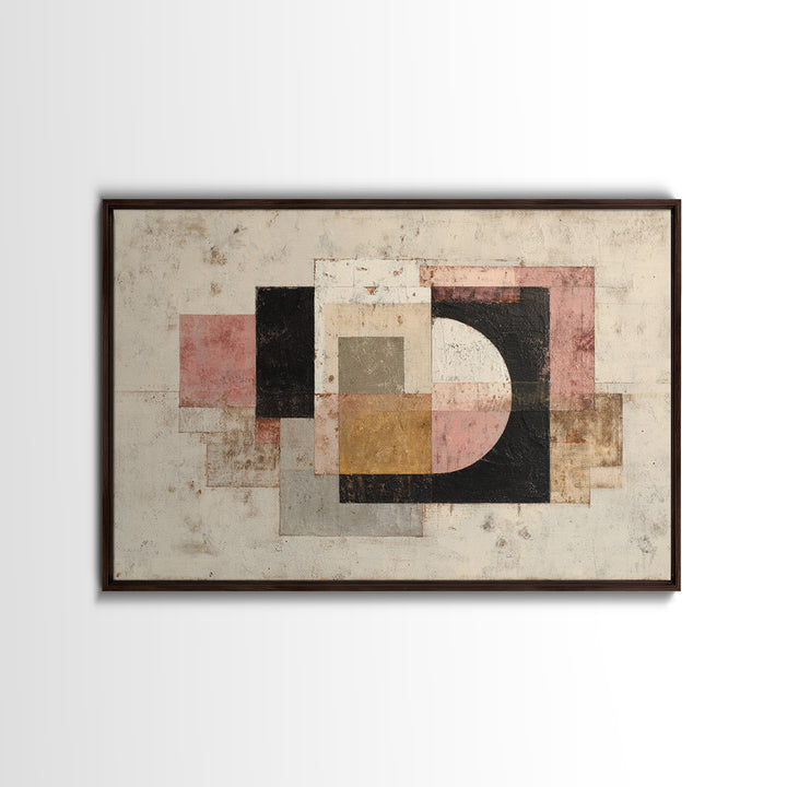 Mid Century Geometric Artwork Canvas Print, Living Room Art, Living Room Decor, Fine Art, Living, Statement Artwork, Boho Decor, LIR-3x2-12