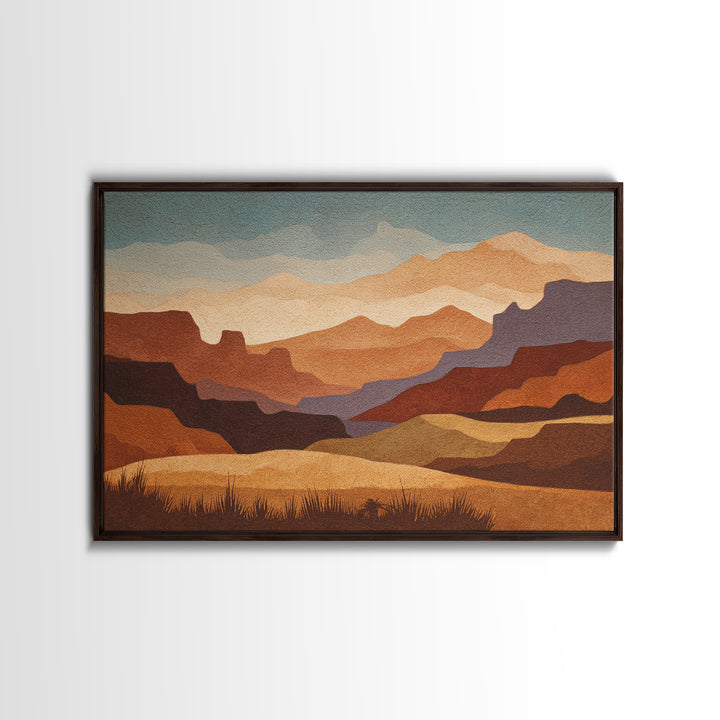 Earthy Desert Landscape Canvas Print, Living Room Art, Abstract Wall Art, Living Room Decor, Fine Art, Living, Boho Decor, LIR-3x2-16