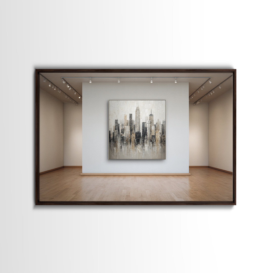 Modern City Skyline Canvas Print, Living Room Art, Abstract Art, Living Room Decor, Living, Living Room Wall Art, LIR-3x2-26