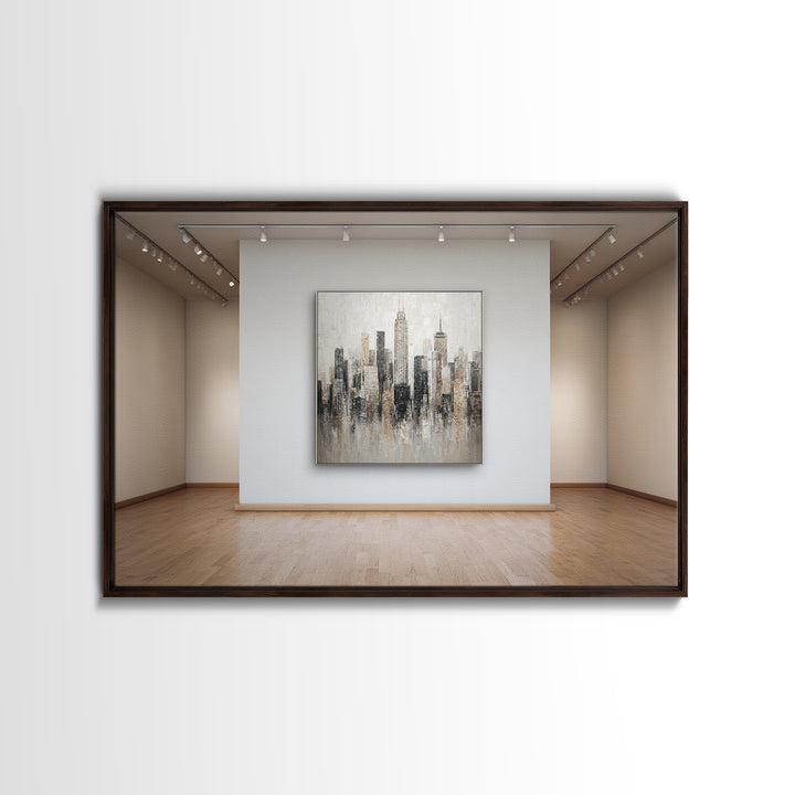 Modern City Skyline Canvas Print, Living Room Art, Abstract Art, Living Room Decor, Living, Living Room Wall Art, LIR-3x2-26