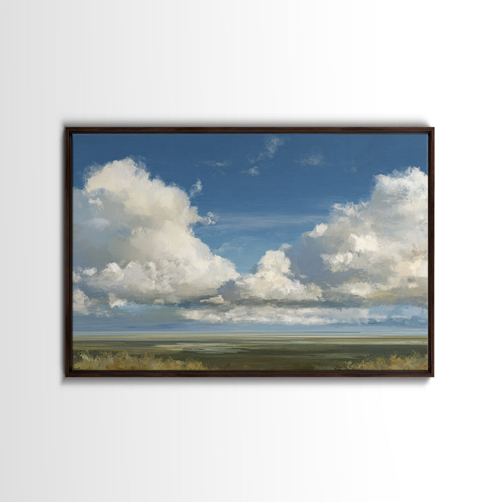 Modern Landscape with Expansive Calm Sky Canvas Print, Living Room Art, Statement Artwork, Living Room Decor, Living, LIR-3x2-31