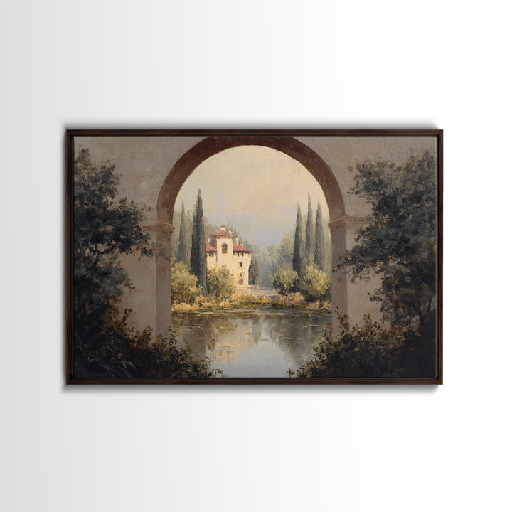 Black and White Architectural Arch Composition Framed Canvas Print, Living Room Art, Room Decor, Living Room Decor, Living, LIR-3x2-35