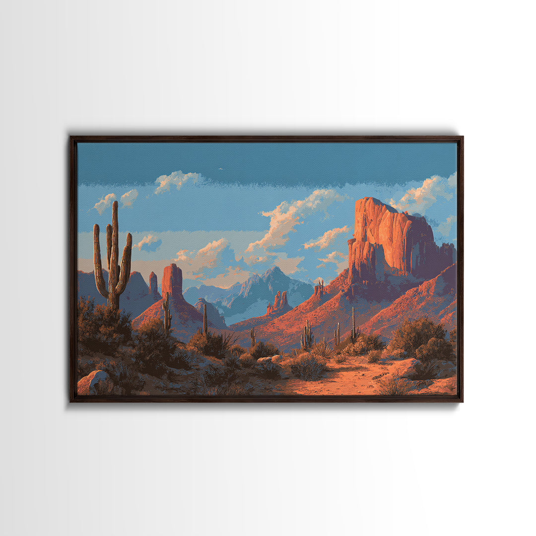 Earthy Desert Landscape Framed Canvas Print, Living Room Art, Bedroom Wall Art, Living Room Decor, Living, Minimalist Decor, LIR-3x2-40
