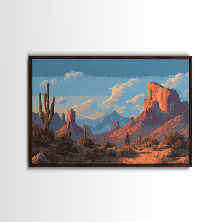 Earthy Desert Landscape Framed Canvas Print, Living Room Art, Bedroom Wall Art, Living Room Decor, Living, Minimalist Decor, LIR-3x2-40