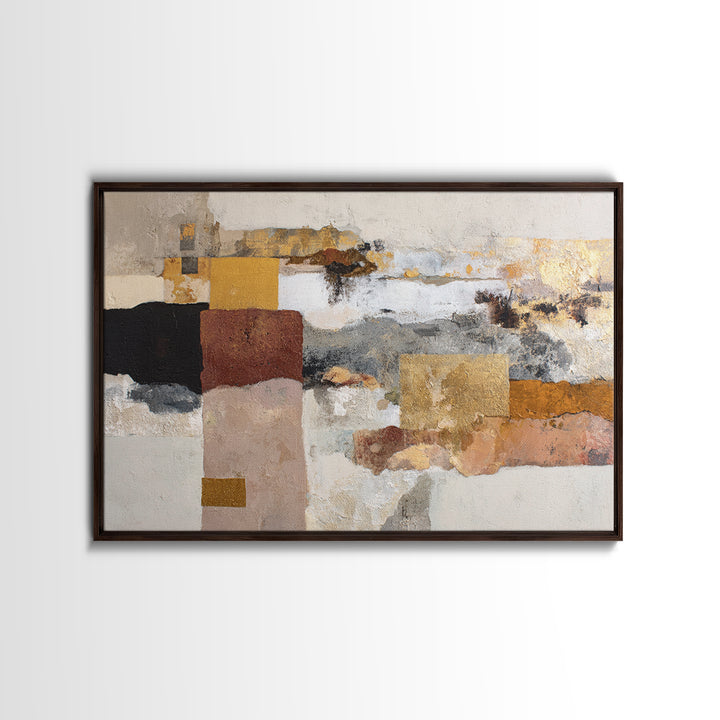 Gold Accented Abstract Brushwork Canvas Print, Living Room Art, Pet Portraits, Living Room Decor, Abstract Art, Living, LIR-3x2-66