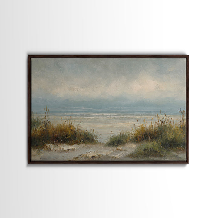 Modern Landscape with Expansive Calm Sky Framed Canvas Print, Living Room Art, Oil Painting, Living Room Decor, Living, LIR-3x2-7