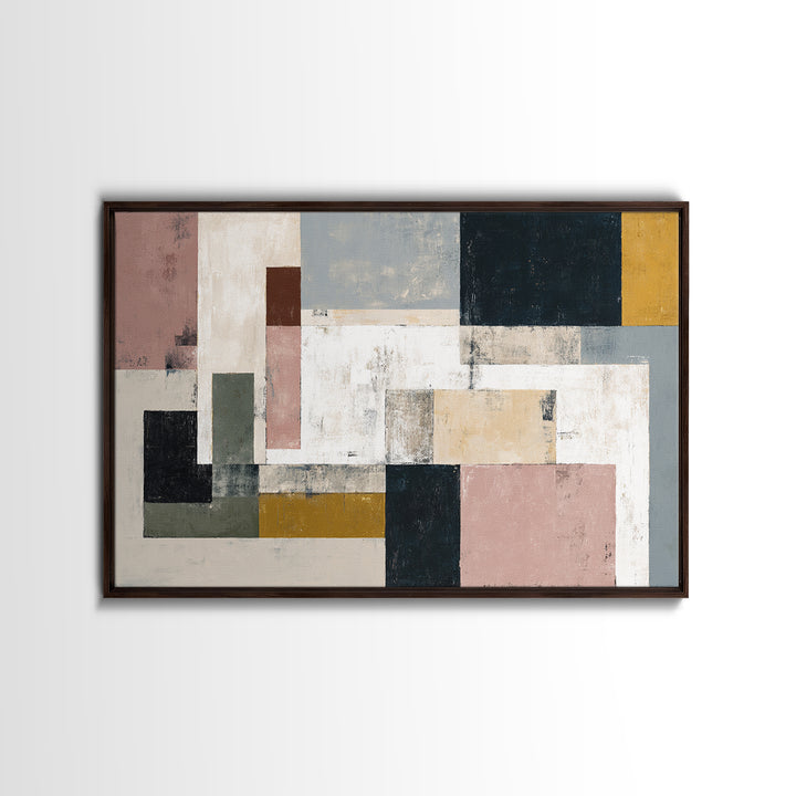 Mid Century Geometric Artwork Canvas Print, Living Room Art, Art, Living Room Decor, Living, Art Nouveau, Abstract Art, LIR-3x2-84