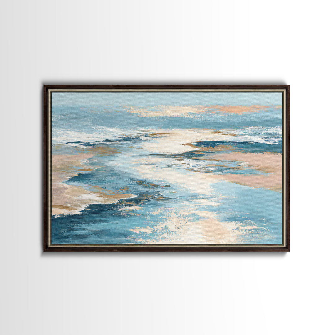 Coastal Aerial Shoreline Framed Canvas Print, Living Room Art, Art, Living Room Decor, Fine Art, Living, Art Nouveau, LIR-3x2-87