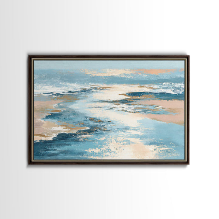 Coastal Aerial Shoreline Framed Canvas Print, Living Room Art, Art, Living Room Decor, Fine Art, Living, Art Nouveau, LIR-3x2-87