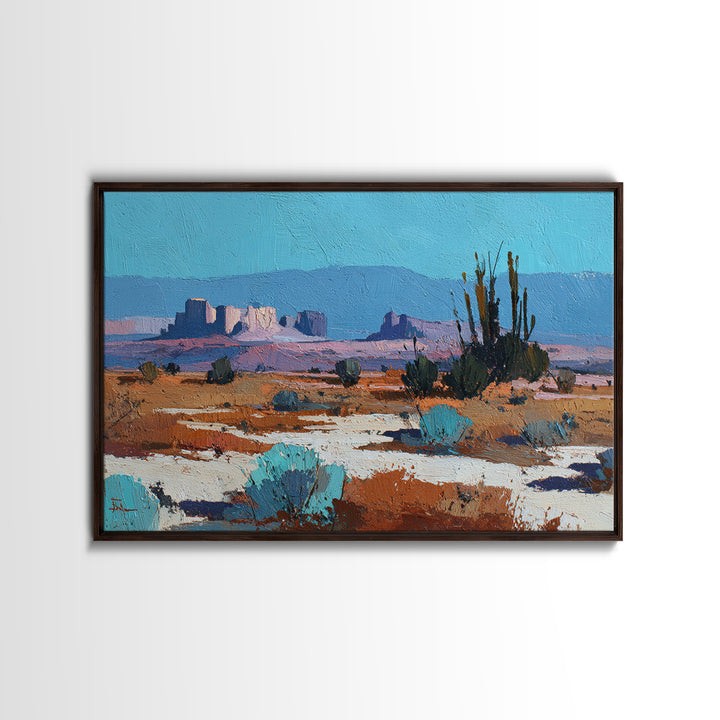 Earthy Desert Landscape Canvas Print, Living Room Art, Wall Decor, Living Room Decor, Oil Painting, Living, Abstract Art, LIR-3x2-88