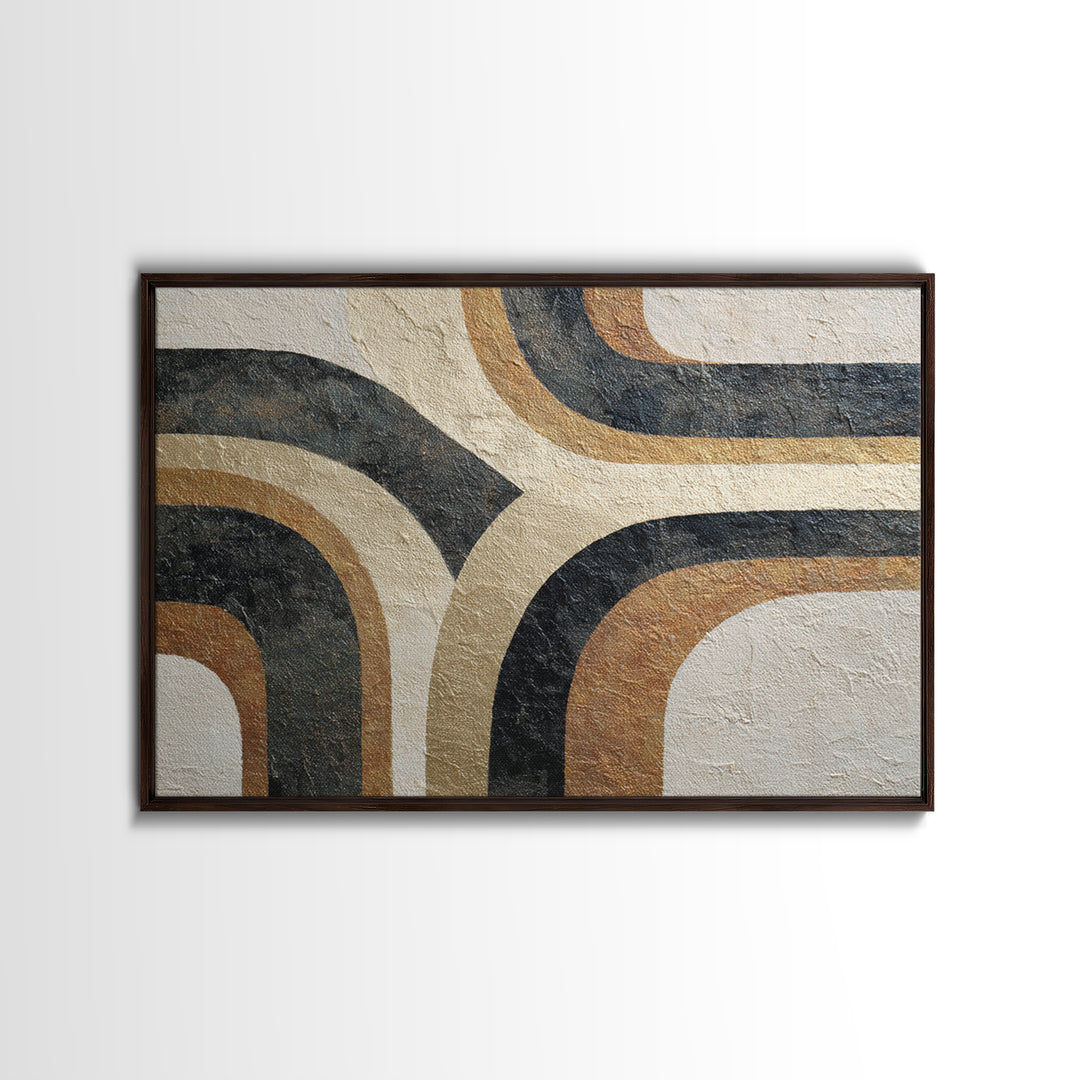 Monochrome Stone Texture Abstraction Framed Canvas Print, Living Room Art, Luxury Decor, Living Room Decor, Abstract Art, LIR-3x2-97