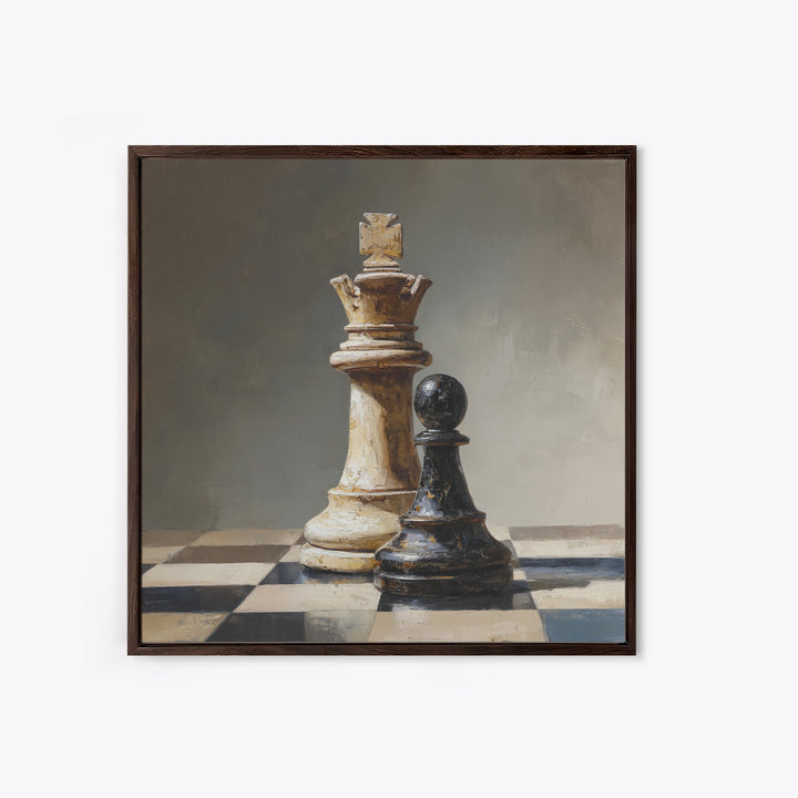 Single Chess King Canvas Print, Law Office Art, Office Art, Office Decor, Oil Painting, Counsel, Teen Girl Room Decor, LOA-1x1-22