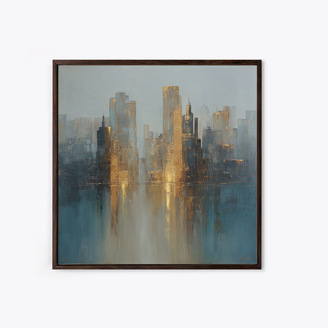 Quiet City Skyline Canvas Print, Law Office Art, Office Wall Art, Office Decor, Abstract Art, Counsel, Butterfly Art, LOA-1x1-36