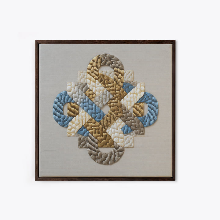 Gold Thread Knot Symbolizing Resolution Framed Canvas Print, Law Office Art, Therapy Office Decor, Office Decor, Abstract Art, LOA-1x1-42
