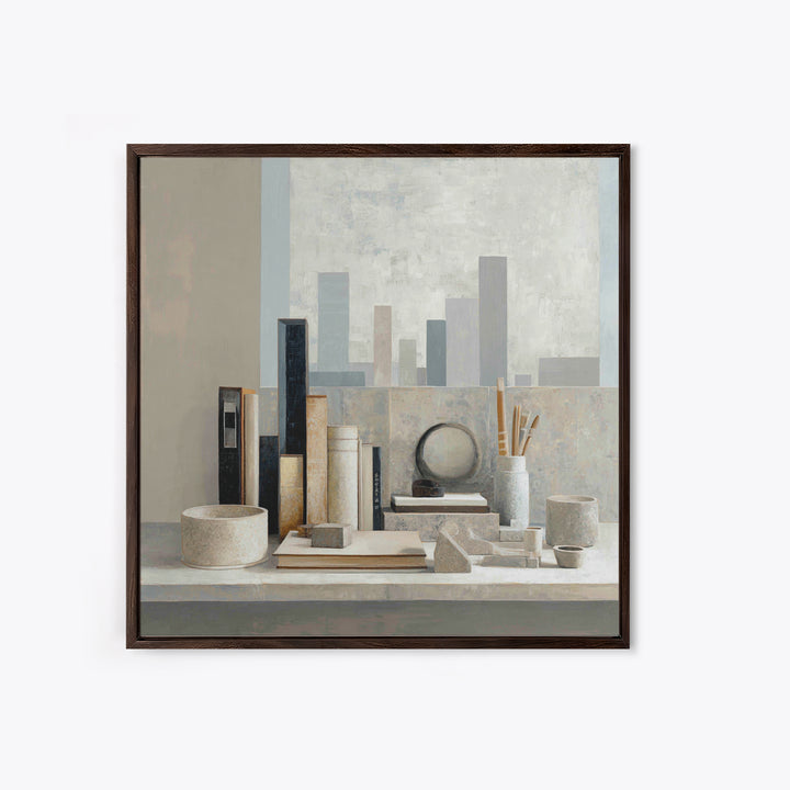 Dark Academia Desk Still Life Without Readable Canvas Print, Law Office Art, Washington Dc Art, Office Decor, Counsel, LOA-1x1-57