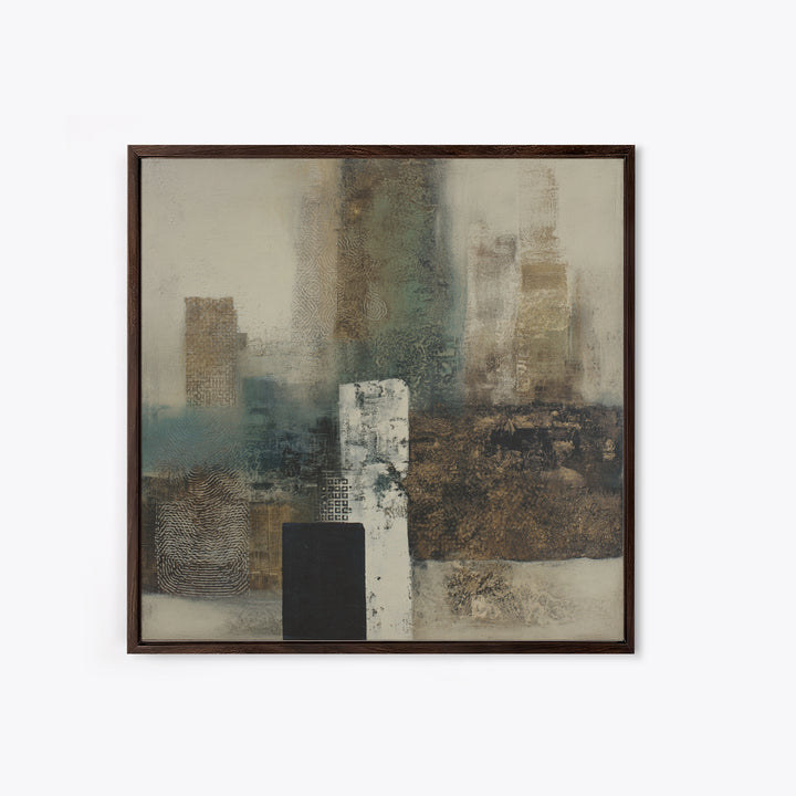 Deep Green and Walnut Toned Abstract Canvas Print, Law Office Art, Teen Girl Room Decor, Office Decor, Abstract Art, Counsel, LOA-1x1-69