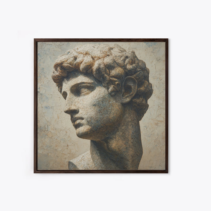 Classical Statue Bust Framed Canvas Print, Law Office Art, Home Office Decor, Office Decor, Abstract Art, Counsel, Boho Decor, LOA-1x1-72