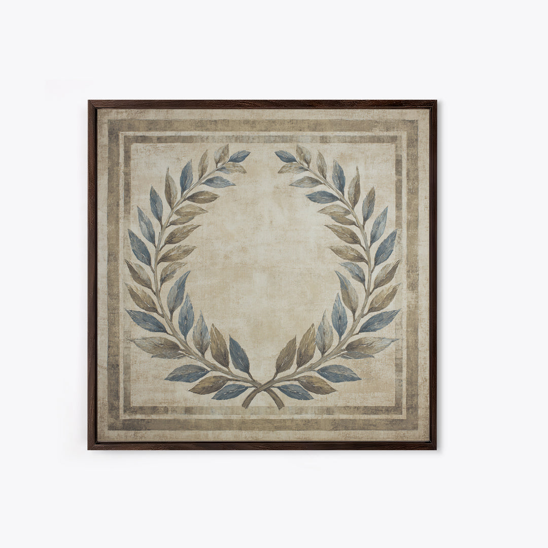 Roman Laurel Wreath Framed Canvas Print, Law Office Art, Gallery Decor, Office Decor, Fine Art, Counsel, Contemporary Art, LOA-1x1-80