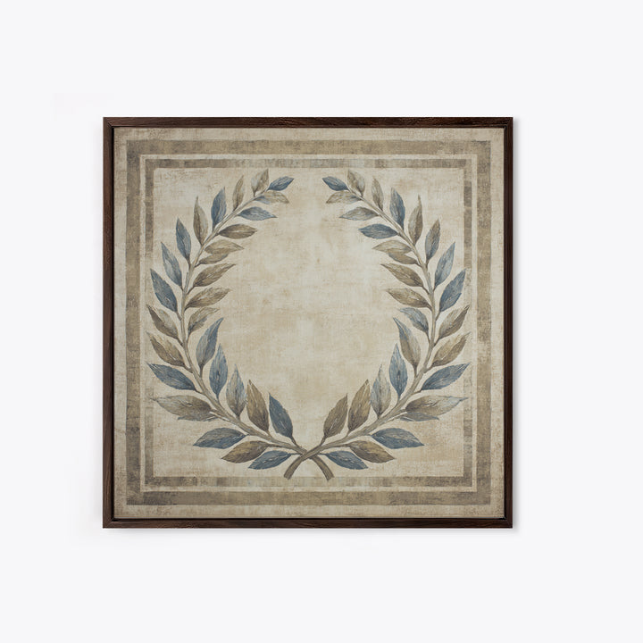 Roman Laurel Wreath Framed Canvas Print, Law Office Art, Gallery Decor, Office Decor, Fine Art, Counsel, Contemporary Art, LOA-1x1-80