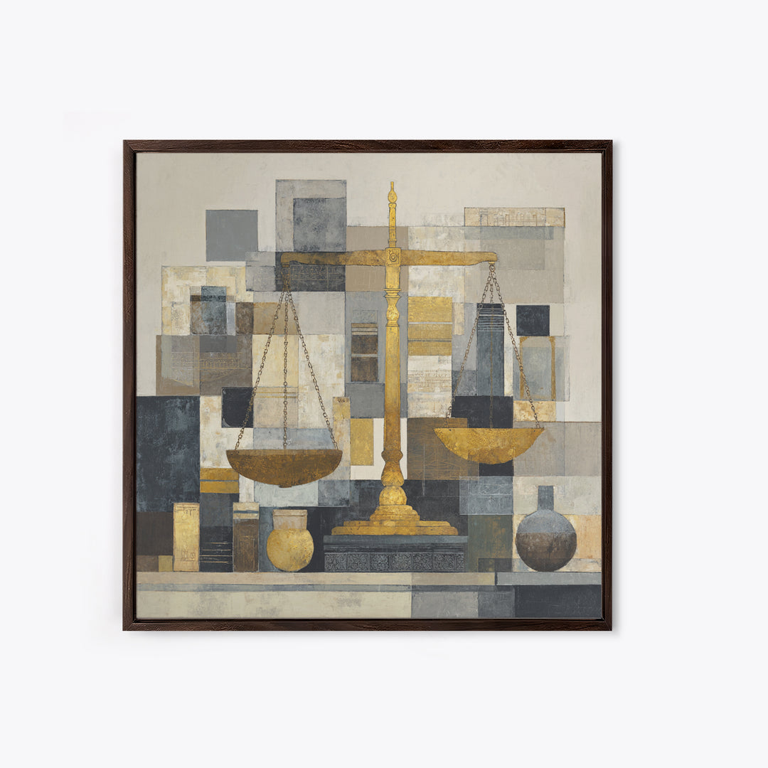 Classical Scales of Justice Canvas Print, Law Office Art, Luxury Decor, Office Decor, Oil Painting, Counsel, Printable Art, LOA-1x1-97