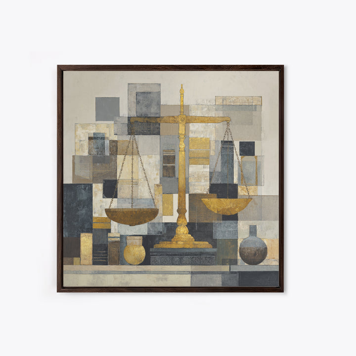 Classical Scales of Justice Canvas Print, Law Office Art, Luxury Decor, Office Decor, Oil Painting, Counsel, Printable Art, LOA-1x1-97