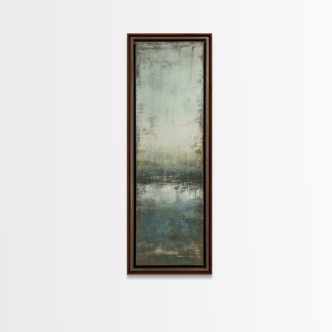 Deep Green and Walnut Toned Abstract Canvas Print, Law Office Art, Digital Prints, Office Decor, Counsel, Gifts for Lawyers, LOA-1x3-33