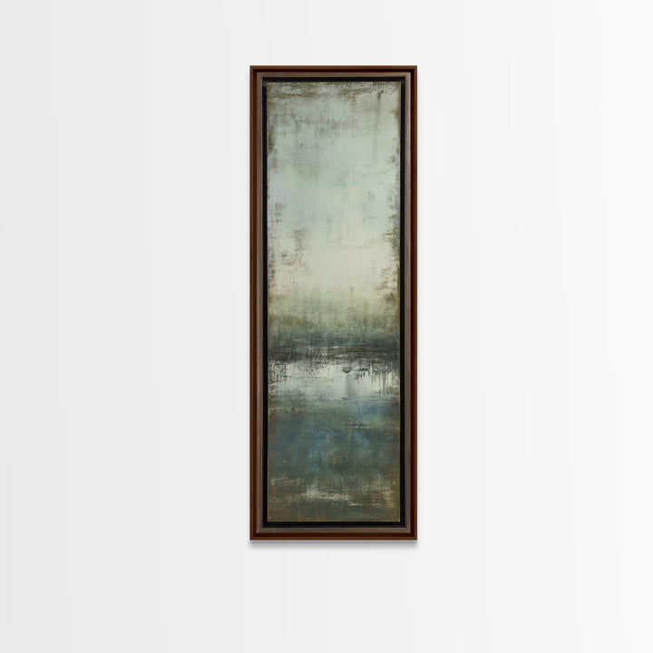 Deep Green and Walnut Toned Abstract Canvas Print, Law Office Art, Digital Prints, Office Decor, Counsel, Gifts for Lawyers, LOA-1x3-33