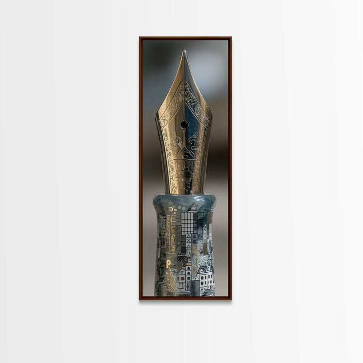 Fountain Pen Nib Closeup Canvas Print, Law Office Art, Fine Art Print, Office Decor, Fine Art, Counsel, Digital Prints, LOA-1x3-35
