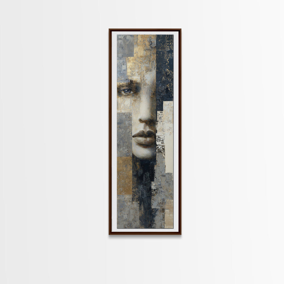 Abstract Navy and Gold Composition for Authority Canvas Print, Law Office Art, Room Decor, Office Decor, Fine Art, Counsel, LOA-1x3-40