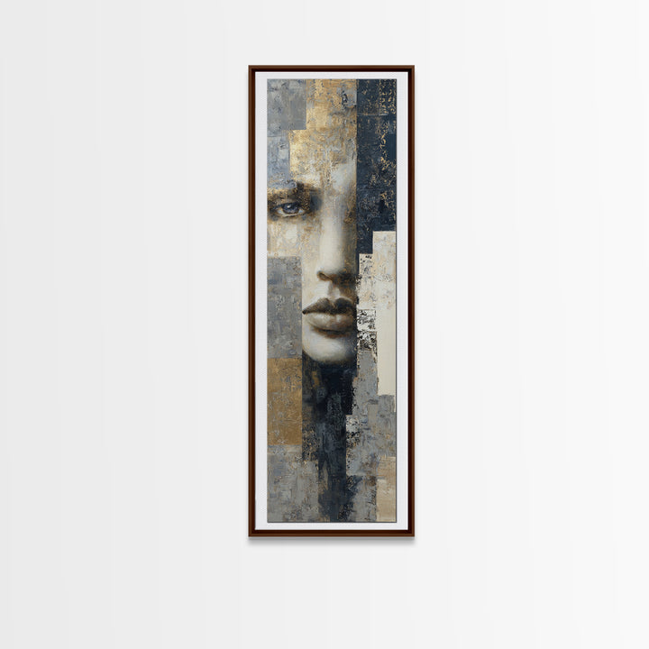 Abstract Navy and Gold Composition for Authority Canvas Print, Law Office Art, Room Decor, Office Decor, Fine Art, Counsel, LOA-1x3-40