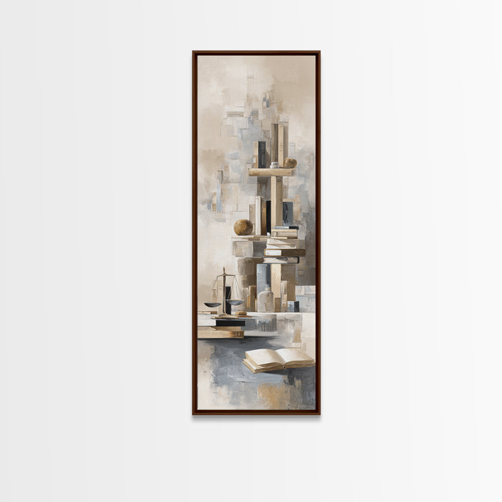 Dark Academia Desk Still Life Without Readable Canvas Print, Law Office Art, Law School Gifts, Office Decor, Counsel, LOA-1x3-45