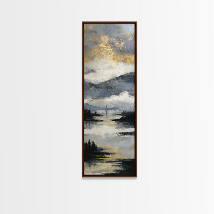 Stormy Landscape with Lighthouse as Guidance Metaphor Canvas Print, Law Office Art, Minimalist Decor, Office Decor, Counsel, LOA-1x3-47