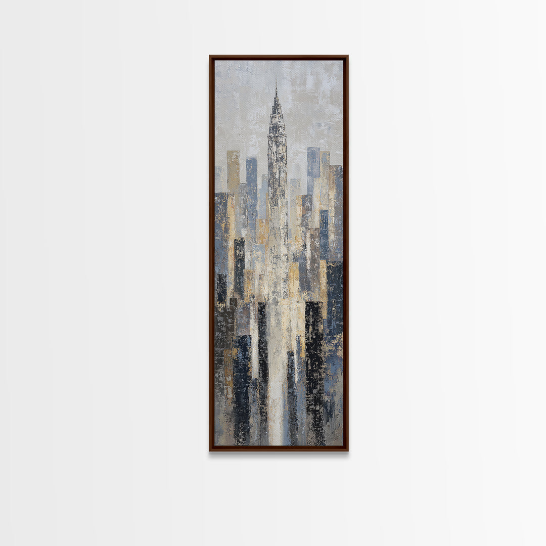 Quiet City Skyline Canvas Print, Law Office Art, Boho Decor, Office Decor, Abstract Art, Counsel, Digital Prints, Printable, LOA-1x3-48