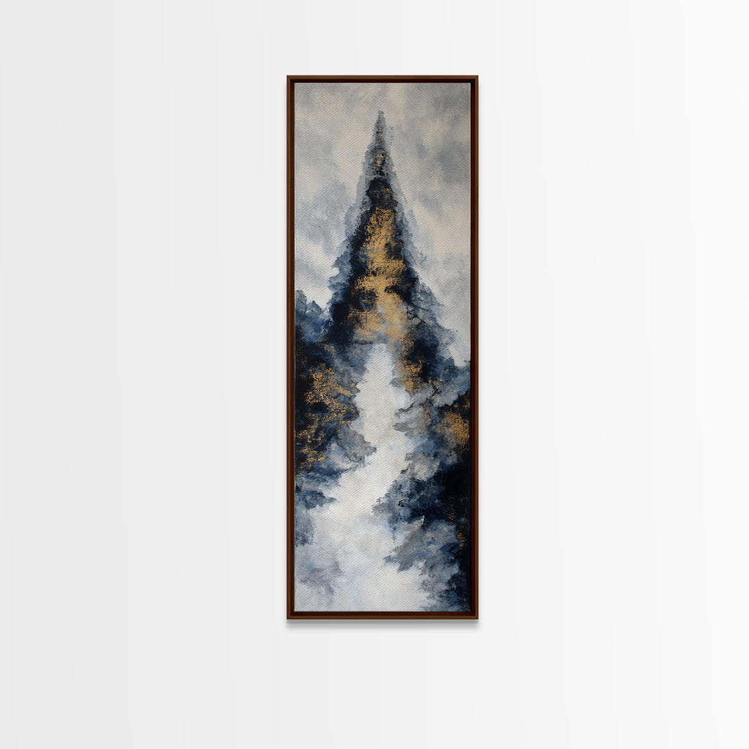 Ink Wash Mountain Symbolizing Stability Canvas Print, Law Office Art, Contemporary Art, Office Decor, Fine Art, Counsel, LOA-1x3-56