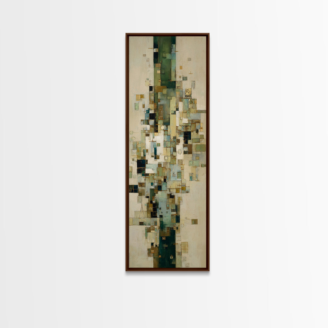 Deep Green and Walnut Toned Abstract Canvas Print, Law Office Art, Lawyer Sign, Office Decor, Fine Art, Counsel, Art Print, LOA-1x3-57