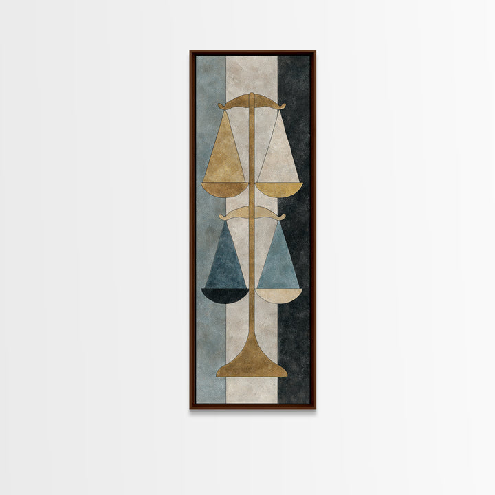 Classical Scales of Justice Framed Canvas Print, Law Office Art, Modern Decor, Office Decor, Fine Art, Counsel, Wall Decor, LOA-1x3-61