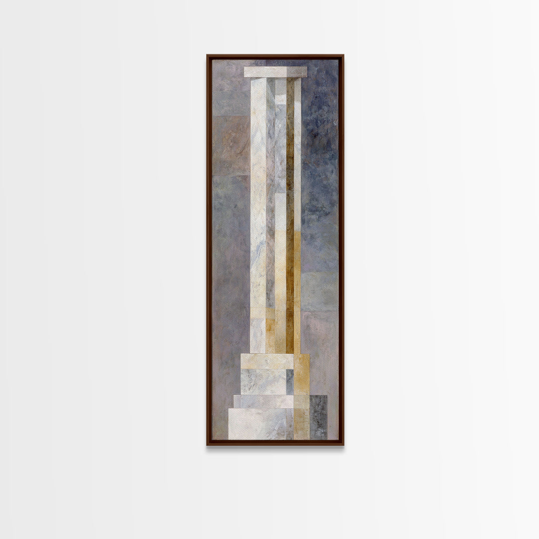 Marble Courthouse Column Study Without Building Scene Canvas Print, Law Office Art, Printable Art, Office Decor, Oil Painting, LOA-1x3-63