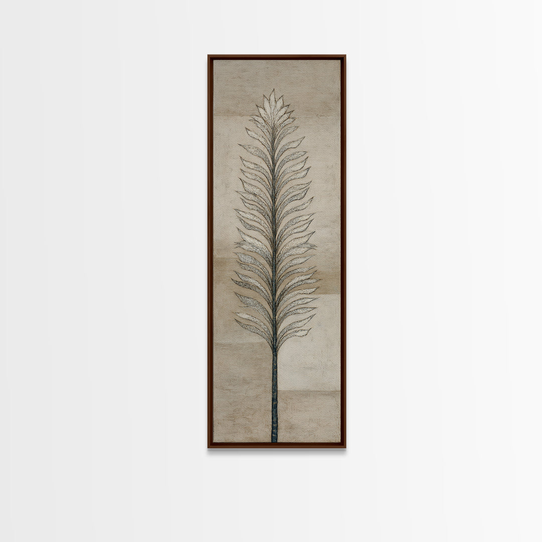 Minimal Line Drawing of Scales and Laurel Framed Canvas Print, Law Office Art, Lawyer Gift, Office Decor, Abstract Art, Counsel, LOA-1x3-70